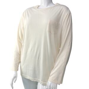 Mai We Care Womens Size L Post Surgery Adaptive Top White Long Sleeve Tshirt